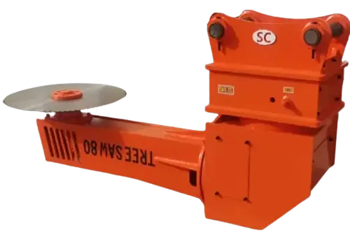 skid loader tree saw