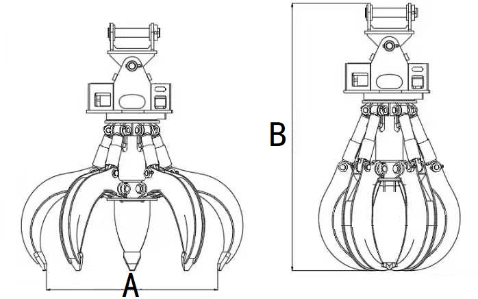 Specification of scrap grab orange peel grapple