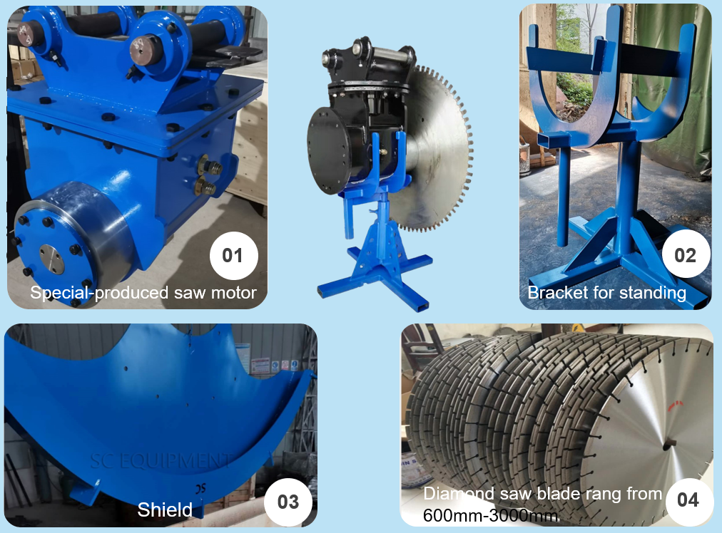 Specification of Excavator Rock Saw