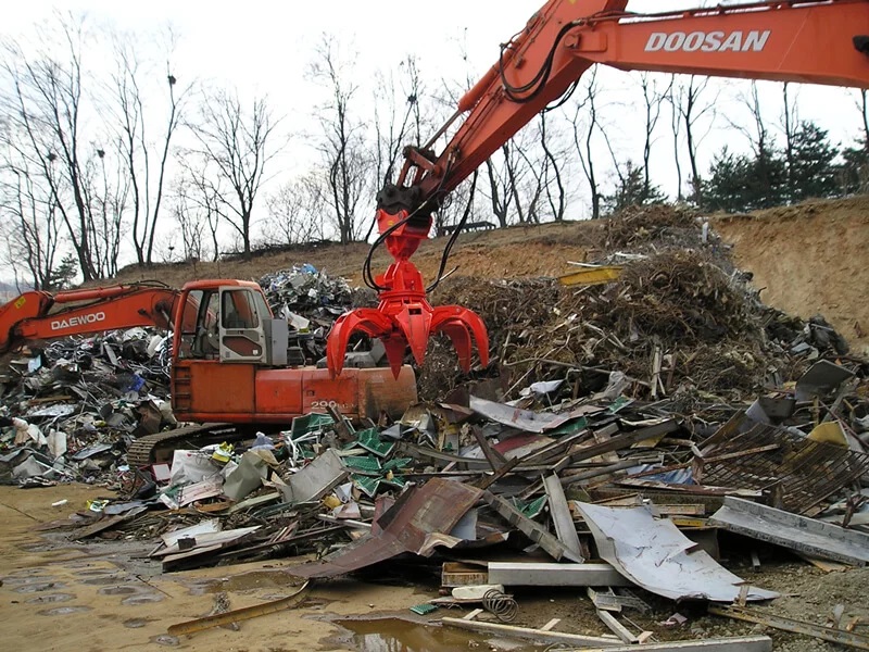 excavator orange peel grapple