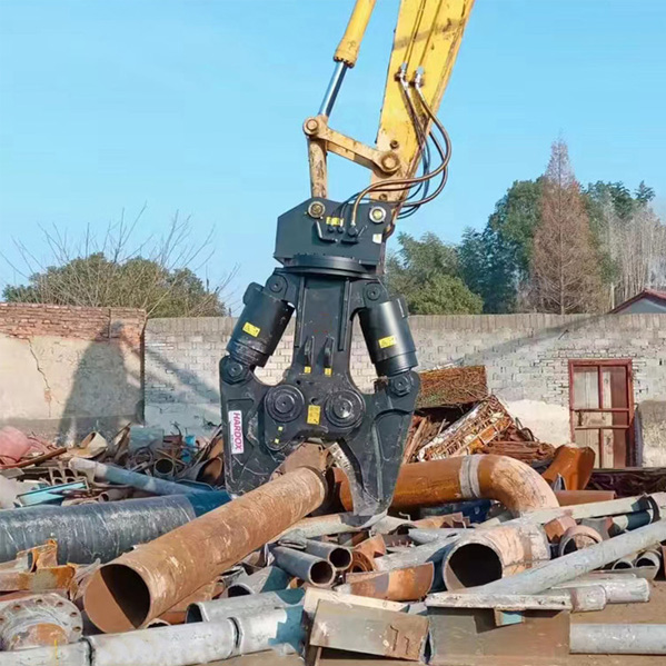 Dual-cylinder-hydraulic demolition shears